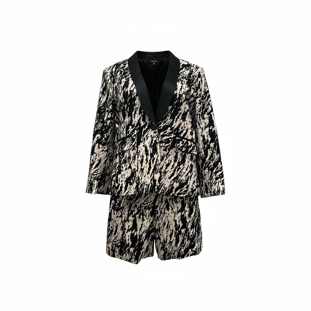 Vintage Rag & Bone Tailored Two-Piece Set. Size 6. Abstract wool blazer, shorts.